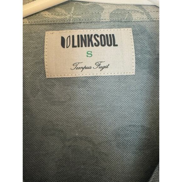 Linksoul NEW Golf Mens Small Floral Print Polo Shirt Casual Stretch Gray - Picture 7 of 8